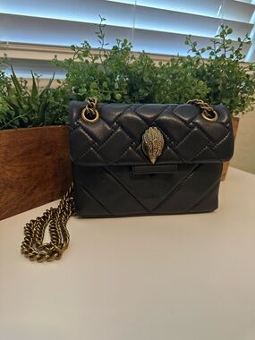 Kurt Geiger London Mini Leather Kensington Bag Brass Eagle Chain